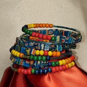 Coiled multi colored bracelet